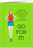 Encouragement To Go Running And Get Fit: Race To The Starting Line card