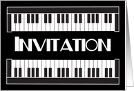 Piano Key Design Invitation card
