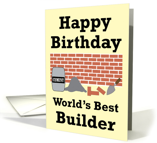 World's Best Builder Happy Birthday card (1421994)