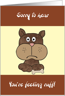 Brown Dog with Bone Get Well card