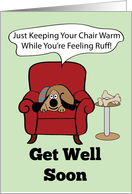 Dog On A Chair Get Well Soon card