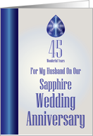 Husband On Our Sapphire Wedding Anniversary card