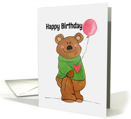 Happy Birthday - Bear with Balloon card (1453290)