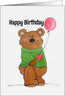 Happy Birthday - Bear with Balloon card