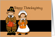 Happy Thanksgiving- Pilgrims with Pumpkins card