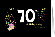 Birthday Invitation for 70th - Surprise Party - Confetti card