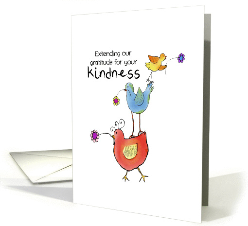Birds -Thank You - gratitude-kindness-flowers card (1456914)