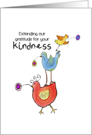 Birds -Thank You - gratitude-kindness-flowers card