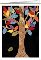 Tree with Colored Leaves - Blank Notecard card