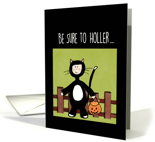 Halloween Child In Cat Costume Trick or Treat card (1584484)