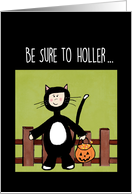Halloween Child In Cat Costume Trick or Treat card