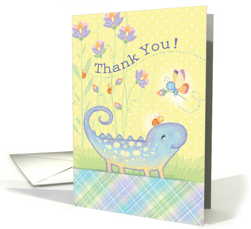 Thank You with a Cute Lizard Ladybugs and a Butterfly. card (1485148)