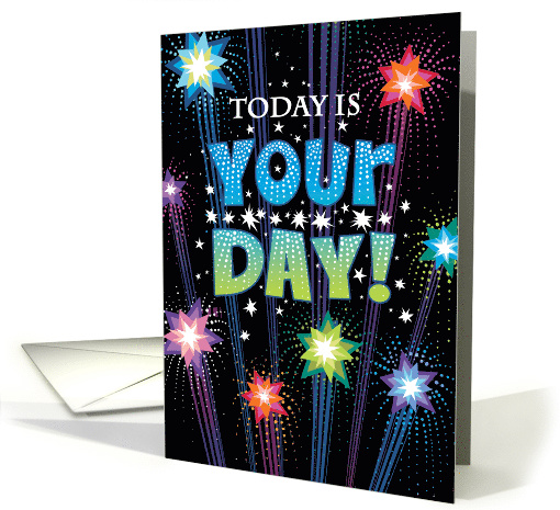 Fourth of July Birthday Stars Fireworks card (1489272)