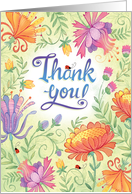 Baby Sitter Thank You Flowers Lady Bugs card