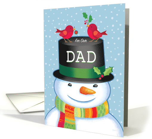 Dad Snowman with 2 Redbirds Christmas card (1500562)