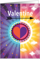 Bright Heart Valentine Night Day Arrow card