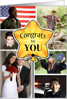 Congratulations Star Balloon Photo Collage card
