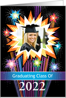 Graduation Announcement Fireworks Customize Photo And Year card