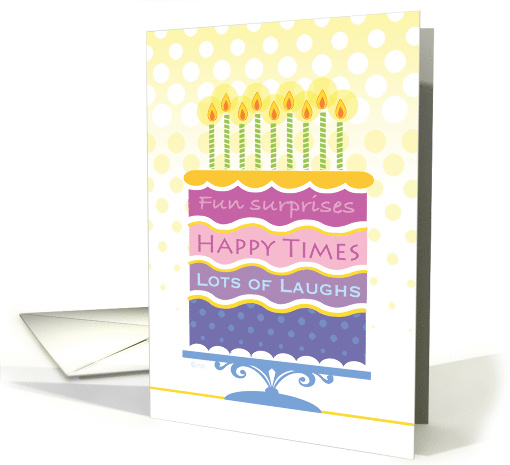 Happy Birthday 4 Layer Cake and Candles from All of Us card (1529356)