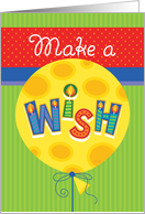 Happy Birthday Balloon Make A Wish card