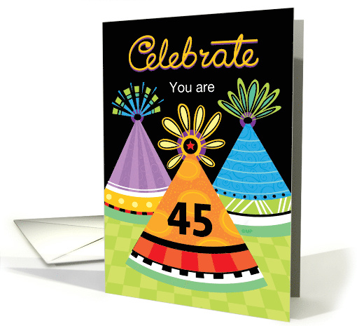 Birthday Celebrate Party Hats 45 card (1533452)