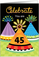 Birthday Celebrate Party Hats 45 card