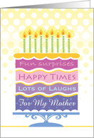 Happy Birthday Cake Candles Custom Mother card