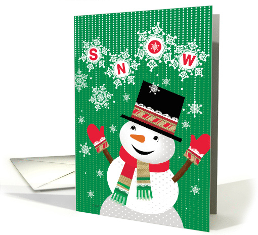 Happy Holidays Snowman Welcoming Snow card (1541784)