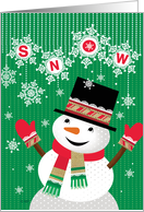 Happy Holidays Snowman Welcoming Snow card