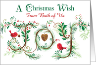 Merry Christmas Joy from Both of Us Hand Lettered card