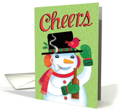 Humor Smoking Snowman Beer Christmas Holidays card (1546880)