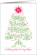 Mother Christmas Tree Jolly Cheery Happy Merry card