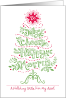 Aunt Christmas Tree Jolly Cheery Happy Merry card