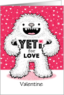 Valentine’s Day Cute Yeti Abominable Snowman Humor card