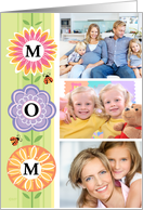 Mother’s Day Floral for Mom Pink Purple Custom Photo card