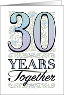 30th Anniversary Floral Typography Filigree Thirtieth card
