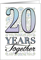 20th Anniversary Floral Typography Filigree Twentieth card