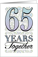 65th Anniversary Floral Typography Filigree Sixty-fifth card