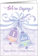 Invitation Wedding Bells Lace Pastel I Do card