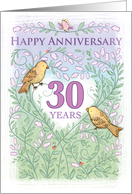 Wedding Aniversary 30 Years Love Birds Butterfly Flowers Lady Bugs card