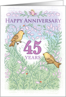 Wedding Aniversary 45 Years Love Birds Butterfly Flowers Lady Bugs card