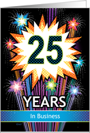 Business Anniversary Celebrating 25 Years Fireworks Polka Dots card