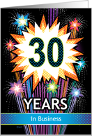 Business Anniversary Celebrating 30 Years Fireworks Polka Dots card