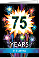 Business Anniversary Celebrating 75 Years Fireworks Polka Dots card