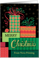 Business Merry Christmas Gifts Bows Presents Custom card