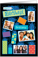 Happy Birthday Presents Custom Photo and Letter B card