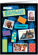 Happy Birthday Presents Custom Photo Initial Letter F card