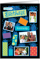 Happy Birthday Presents Custom Photo Initial Letter K card