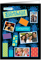 Happy Birthday Presents Custom Photo Initial Letter L card