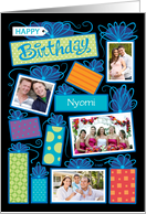 Happy Birthday Presents Custom Photo Initial Letter N card